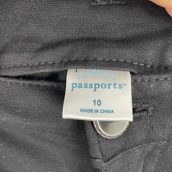 Passports Black Stretch Fit Pants Size 10 EUC - Picture 2 of 5